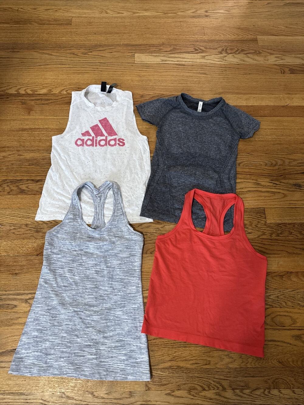 Lot of 4 Tanks Tops Small Adidas Athleta LULULEMON Womens Training Yoga Running